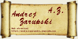Andrej Zarupski vizit kartica